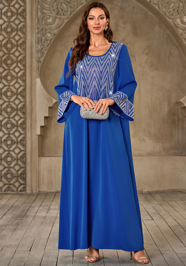 Women Round Neck Beaded Maxi Dress