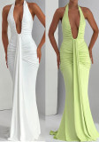 Women Summer Solid Sexy See-Through Sleeveless Dress