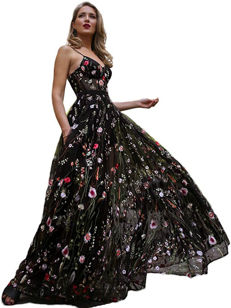 Women wedding dress embroidered chiffon color sexy evening dress(Processing time need 3-6 days)