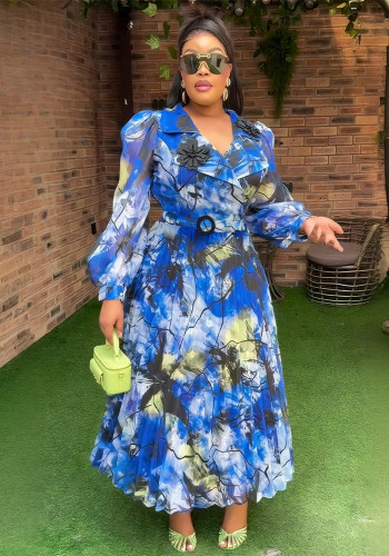 Plus Size Print Women's Fashion Dress