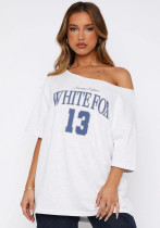 Women's Summer Trend Letter Print Short Sleeve T-Shirt