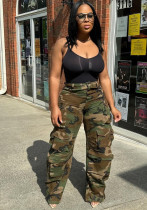Women's Fashion Street Straight-Leg Loose Camo Trousers with Multi-Pockets Women's Fashion Street Straight-Leg Loose Camo Trousers with Multi-Pockets