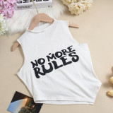 Summer Crop Printed Irregular European Tank Top with Heart Design