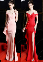 Sparkling Sequined Fishtail Gown Long Elegant Dress for Wedding & Events