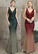 Sequined Fishtail Party Dress Formal & Prom Evening Wear