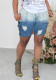 Women's Summer Casual Trendy Gradient Ripped Denim Midi Pants