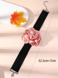Women white flower necklace romantic rose clavicle chain necklace