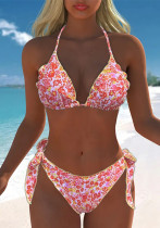 Women Floral Triangle Cup Lace Lace Sexy Two Pieces Swimwear