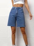 Women Casual Washed Denim Shorts