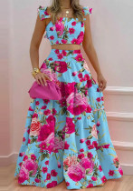 Women spring Career sexy suspender top and Skirt Casual two-piece set