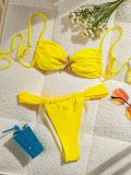 Women Bikini Solid Halter Neck Lace Starfish Sexy Two Pieces Swimwear