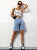 Women Casual Washed Denim Shorts