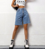 Women Casual Washed Denim Shorts
