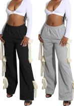Women Spring Summer Casual Lace-Up Bow Solid Pants Women Spring Summer Casual Lace-Up Bow Solid Pants