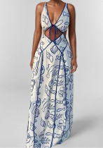 Women French style printed casual lace sexy dress Women French style printed casual lace sexy dress