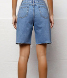 Women Casual Washed Denim Shorts
