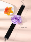 Women white flower necklace romantic rose clavicle chain necklace