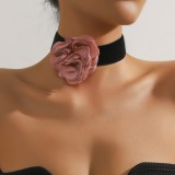 Women white flower necklace romantic rose clavicle chain necklace