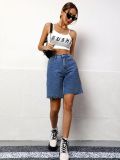 Women Casual Washed Denim Shorts