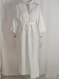 Women spring elegant Solid Maxi dress