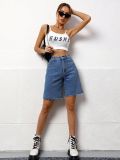 Women Casual Washed Denim Shorts