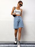 Women Casual Washed Denim Shorts
