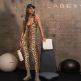 U Neck Print Jumpsuit Fashion Women's Nightclub Wear