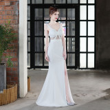 Summer Formal Occasional Strap Slit Mermaid Evening Dress