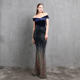 Summer Upper Strapless Sequin Mermaid Evening Dress