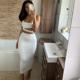 Autumn and Winter Women's Fashion Sexy Hollow Two-piece Skirt Set