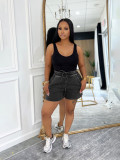 Washed shorts sexy women's vest Casual two-piece Set