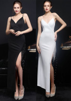 Summer Side Slit Tassels Strap Evening Dress
