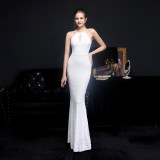 Summer Occasional Sequin Halter Mermaid Long Evening Dress
