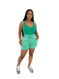Washed shorts sexy women's vest Casual two-piece Set