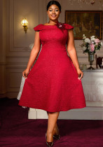 Plus Size jacquard a-line dress elegant ball gown Plus Size jacquard a-line dress elegant ball gown