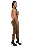 U Neck Print Jumpsuit Fashion Women's Nightclub Wear