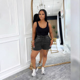 Washed shorts sexy women's vest Casual two-piece Set