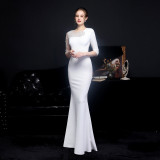 Summer Half Sleeve Mermaid Evening Dress
