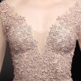 Autumn Occasional Formal Lace Upper V-Neck Mermaid Evening Dress