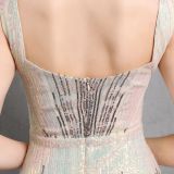 Formal Sequin Slit Sleeveless Mermaid Evening Dress