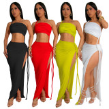Women Summer Bodycon Slit Side Sexy Maxi Dress
