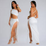 Women Summer Bodycon Slit Side Sexy Maxi Dress