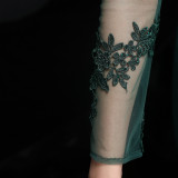Autumn Occasional Formal Lace Upper V-Neck Mermaid Evening Dress