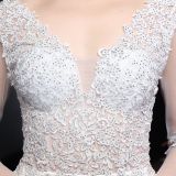 Autumn Occasional Formal Lace Upper V-Neck Mermaid Evening Dress