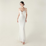 Women crystal diamond sequin embroidery Formal Party evening dress
