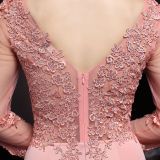 Autumn Occasional Formal Lace Upper V-Neck Mermaid Evening Dress