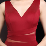 Summer Formal Sleeveless Slit Mermaid v-Neck Evening Dress