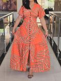 Women Holidays Casual Lace-Up Printed Dress