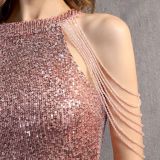 Formal sequin scoop neck mermaid party dress