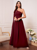 Women Summer Slash Shoulder Evening Dress
